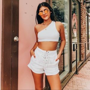 LF one shoulder crop top